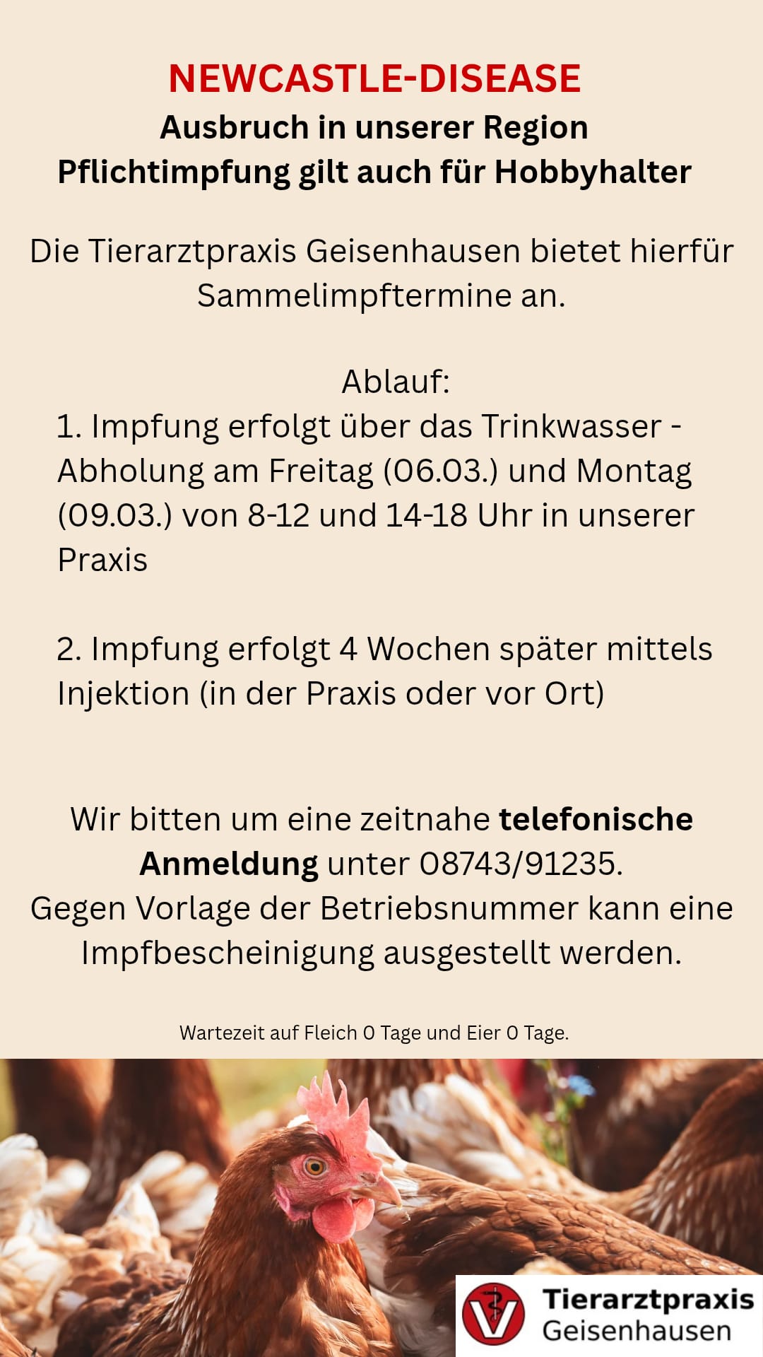 Newcastle-Disease Hinweis